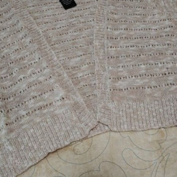 Torrid 4 Tan Lacey Pointelle Cotton Knit Shrug 4X - Picture 3 of 11